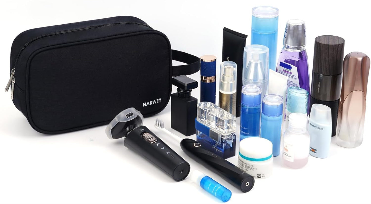 Travel Toiletry Wash Bag for Men and Women Traveling Dopp Kit Shaving Bag for Toiletries Accessories (Black)